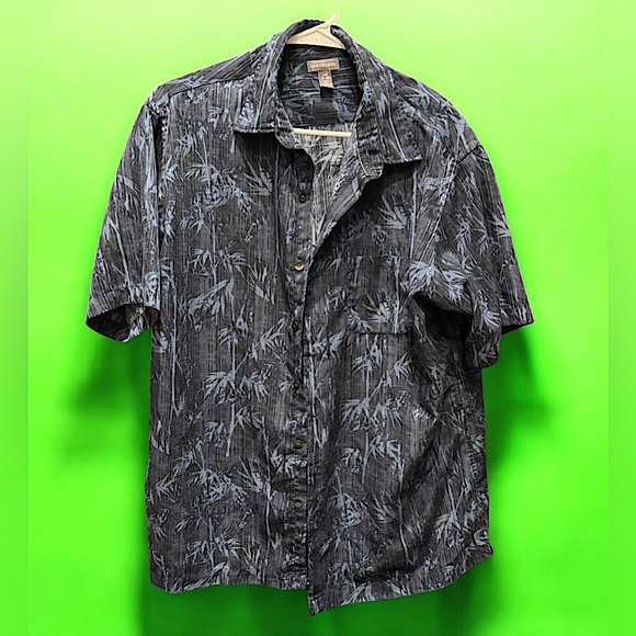 Van heusen Men's Black Patterned Shirt LARGE - Picture 1 of 4